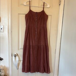 Chan Luu Tiered Mauve and Silver Dress M